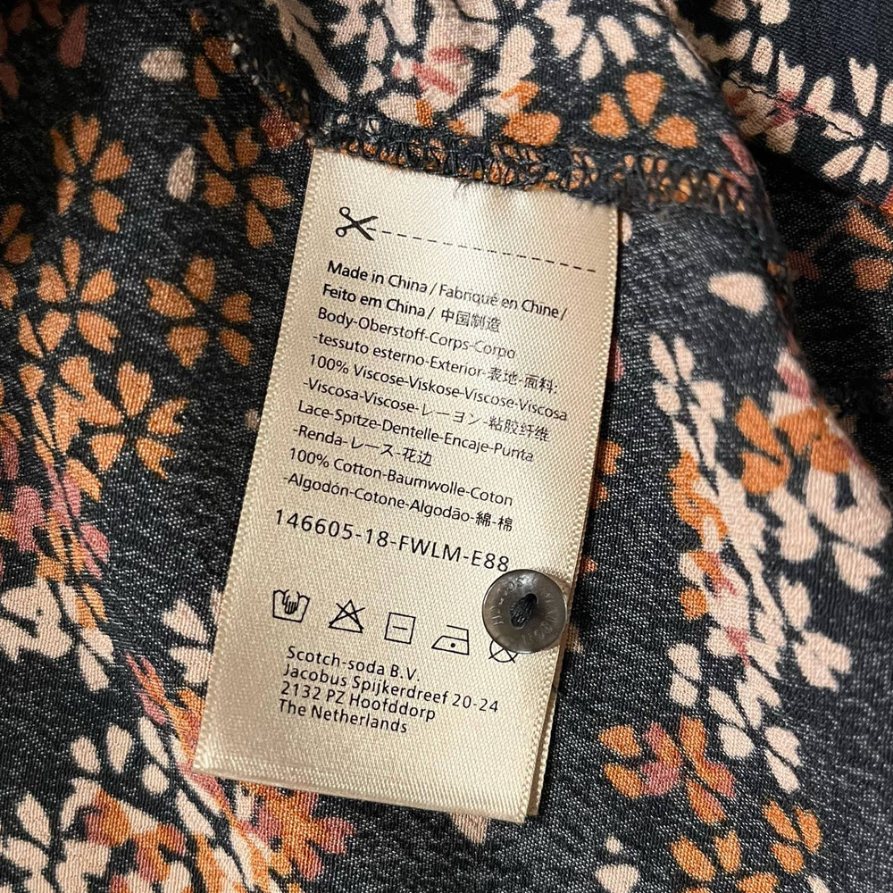 SCOTCH & SODA SHIRT DRESS VISCOSE Floral Print Women Size Medium - Picture 6 of 11
